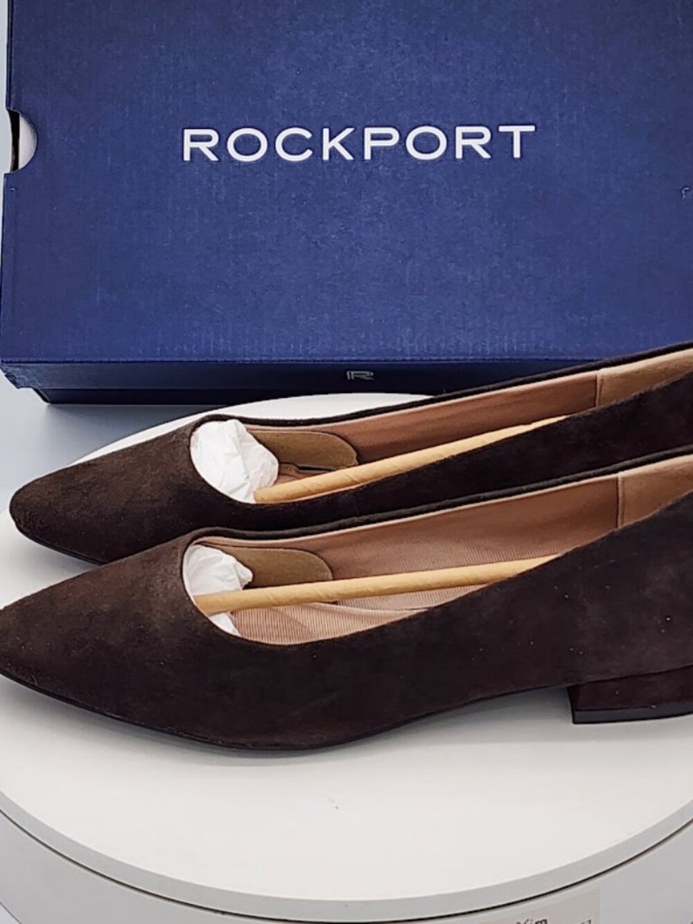 Rockport Tessa Women's Flat Shoes Dark Brown Suede Low Heel Pumps Size 8.5 - Picture 5 of 10